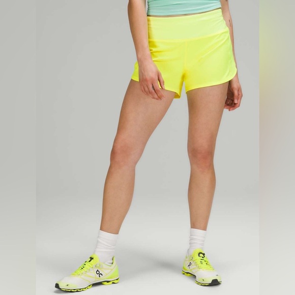 Lululemon Speed Up Mid-Rise Short 4" in Highlight Yellow - Size 6 (Tall) - Picture 3 of 10